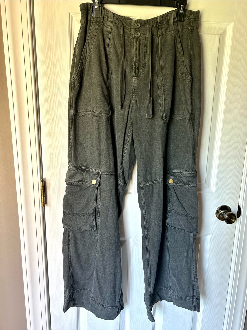 By Anthropologie washed gray cargo pants - Picture 2 of 10
